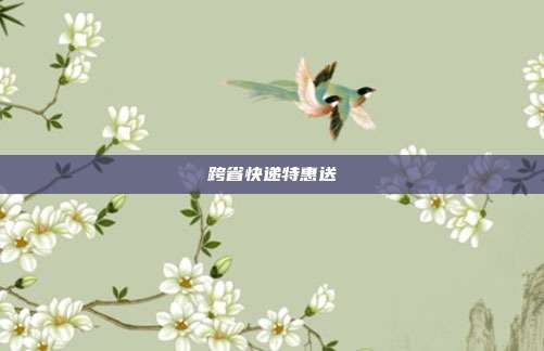 跨省快递特惠送